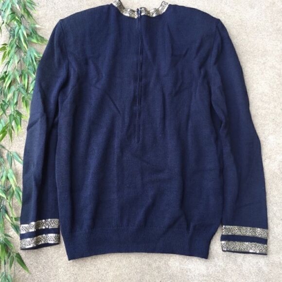 St. John Evening Nautical Embellished Knit Sweater - Picture 5 of 8